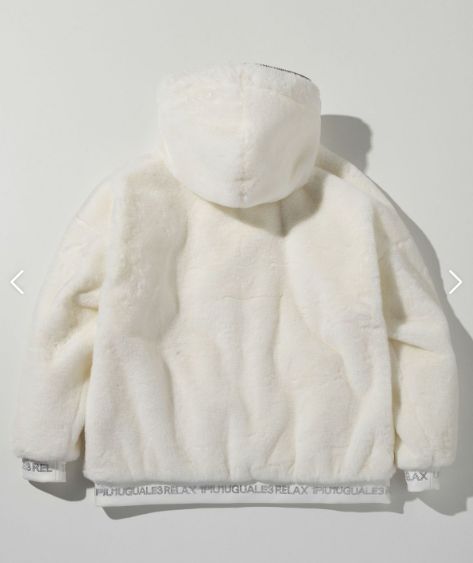 ラインストーンロゴファーブルゾン  | ブルゾン パーカー | ホワイト | メンズ