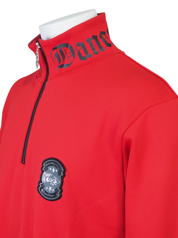 KARUISHIジップモック | ハーフジップ | レッド | メンズ | ゴルフウェア