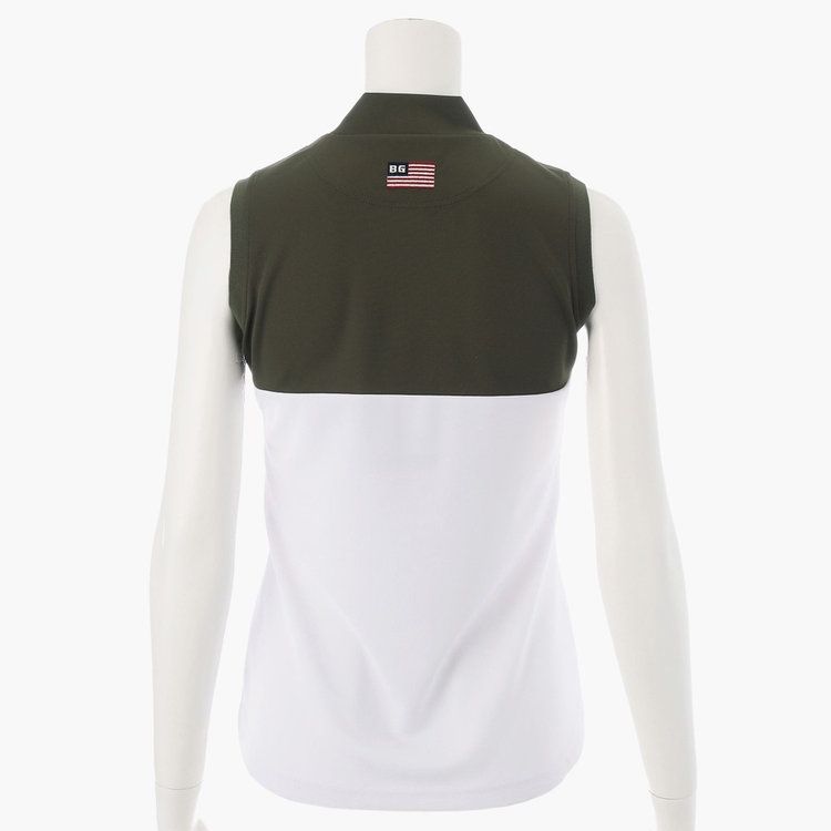 WOMENS BI-COLOR NO SLEEVE HIGH NECK | ハイネックシャツ | オリーブ | レディース | ゴルフウェア