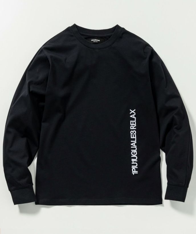 バーチカルエンブロイディーロングTシャツ | Tシャツ | ブラック | メンズ