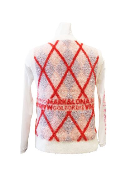 Glam Argyle Knit Vest | ニットベスト | ホワイト | レディース | ゴルフウェア