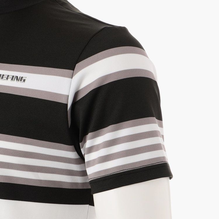 MENS MARINE STRIPE HIGH NECK | ハイネックTシャツ | ブラック | メンズ | ゴルフウェア