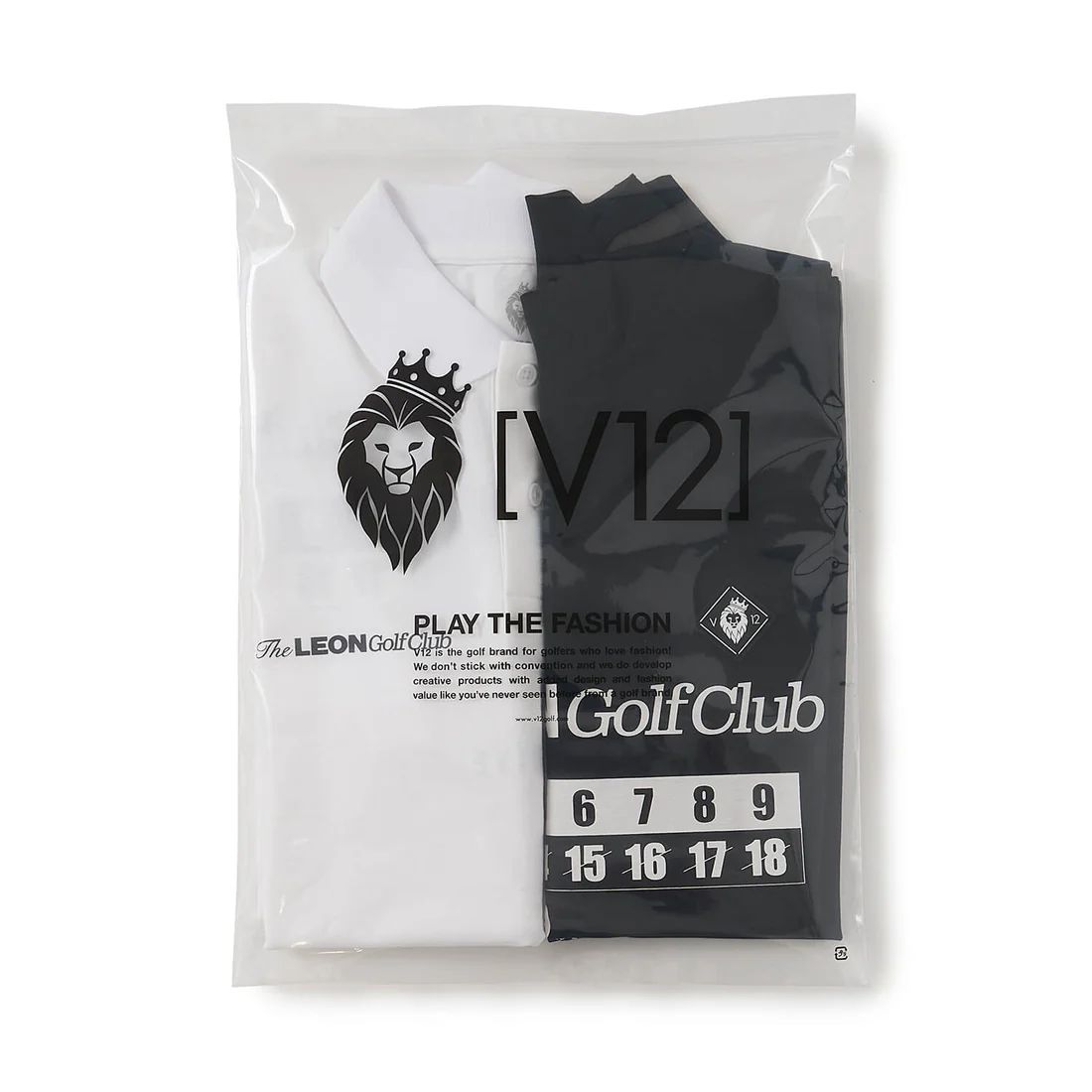 LEON GC set B | ポロシャツ×モックネック  2枚セット| ホワイト×ブラック | メンズ | ゴルフウェア