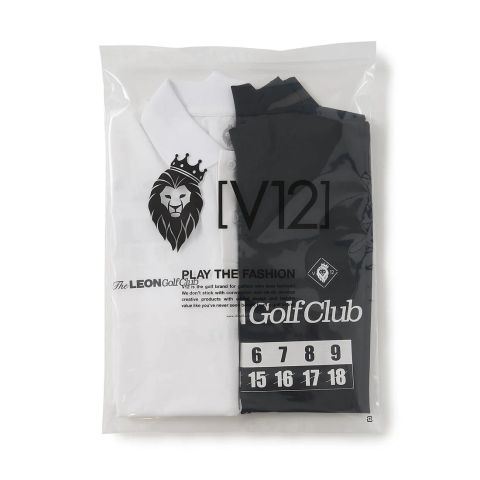 LEON GC set B | ポロシャツ×モックネック  2枚セット| ホワイト×ブラック | メンズ | ゴルフウェア