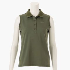 WOMENS BASIC NO SLEEVE POLO | ポロシャツ | ノースリーブ | オリーブ | レディース | ゴルフウェア