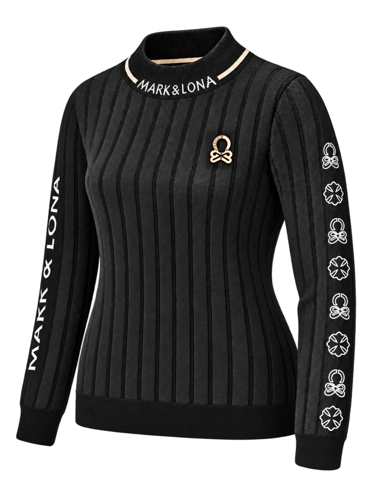 Lurex Rib Mock Neck Knit | セーター | ブラック | レディース | ゴルフウェア