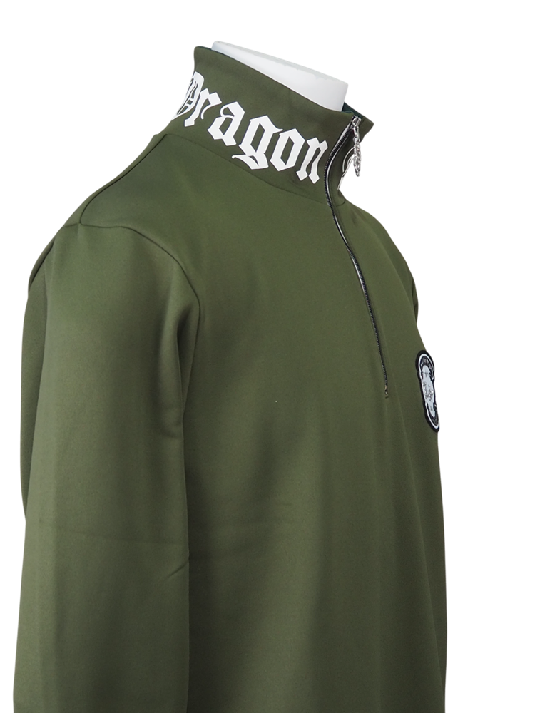 KARUISHIジップモック | ハーフジップ | カーキ | メンズ | ゴルフウェア