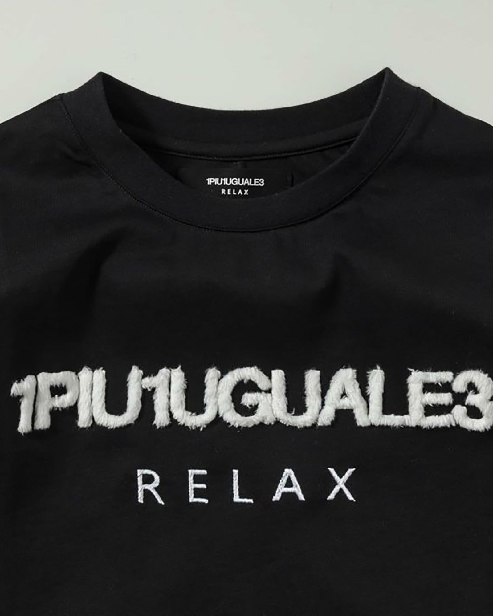 ボアロゴ刺繍ロングTシャツ | ブラック | メンズ