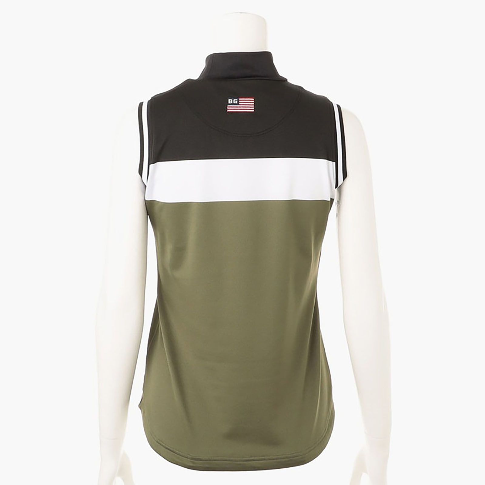 ブリーフィング ゴルフ ベスト ノースリーブ　UVカット レディースS BRIEFING GOLF - WOMENS PANEL STRIPE NO SLEEVE HIGH NECK
