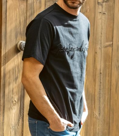 ロープ刺繍ロゴ半袖Tシャツ | Tシャツ | ブラック | メンズ