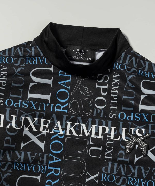 総柄ロゴモックネックTシャツ | モックネック | ブラック | メンズ | ゴルフウェア