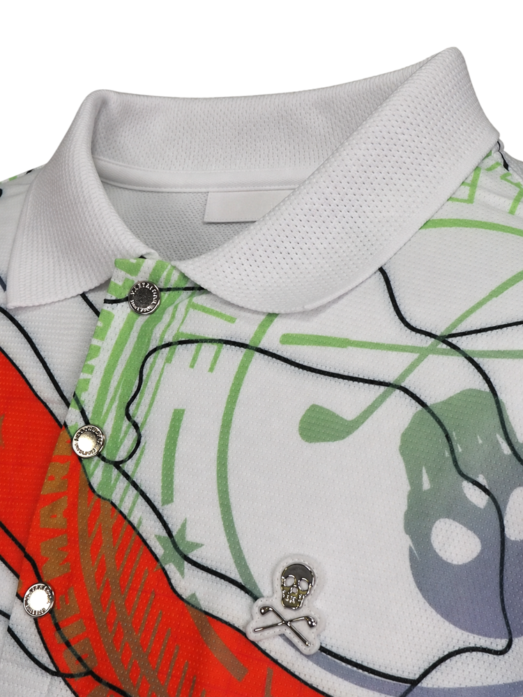 Axon Camo Mesh Performance Polo | ポロシャツ | ホワイト | メンズ | ゴルフウェア