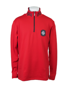 KARUISHIジップモック | ハーフジップ | レッド | メンズ | ゴルフウェア