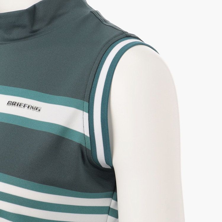 WOMENS MARINE STRIPE NS HIGH NECK | ノースリーブシャツ | ブルー | レディース | ゴルフウェア