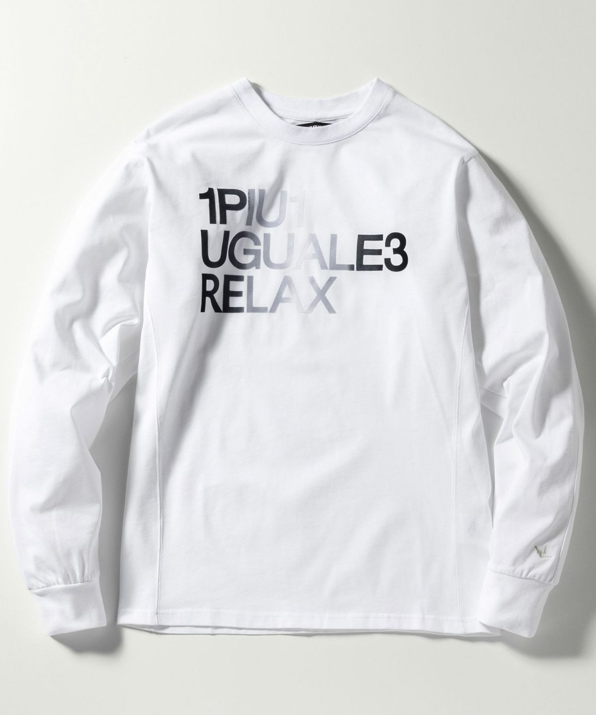 1PIU1UGUALE3 RELAX グラデーションフロッキーロゴロングTシャツ 1PIU1UGUALE3 RELAX - グラデーションフロッキーロゴロングT | T