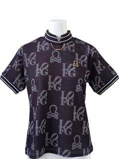 Ever Monogram Mock Neck Tee | モックネックシャツ | ブラック | レディース | ゴルフウェア |