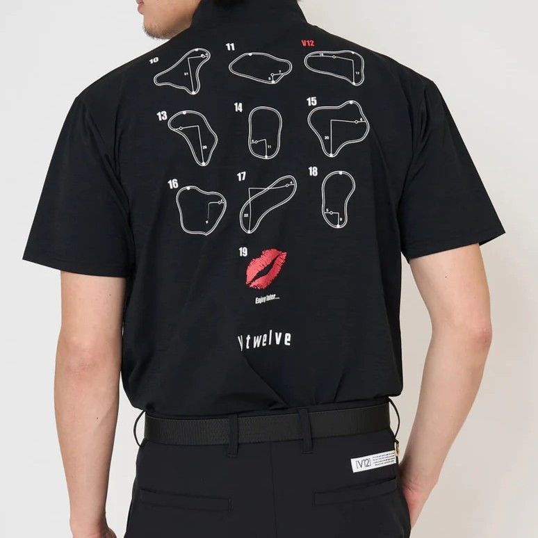 LEON GC set B | ポロシャツ×モックネック  2枚セット| ホワイト×ブラック | メンズ | ゴルフウェア