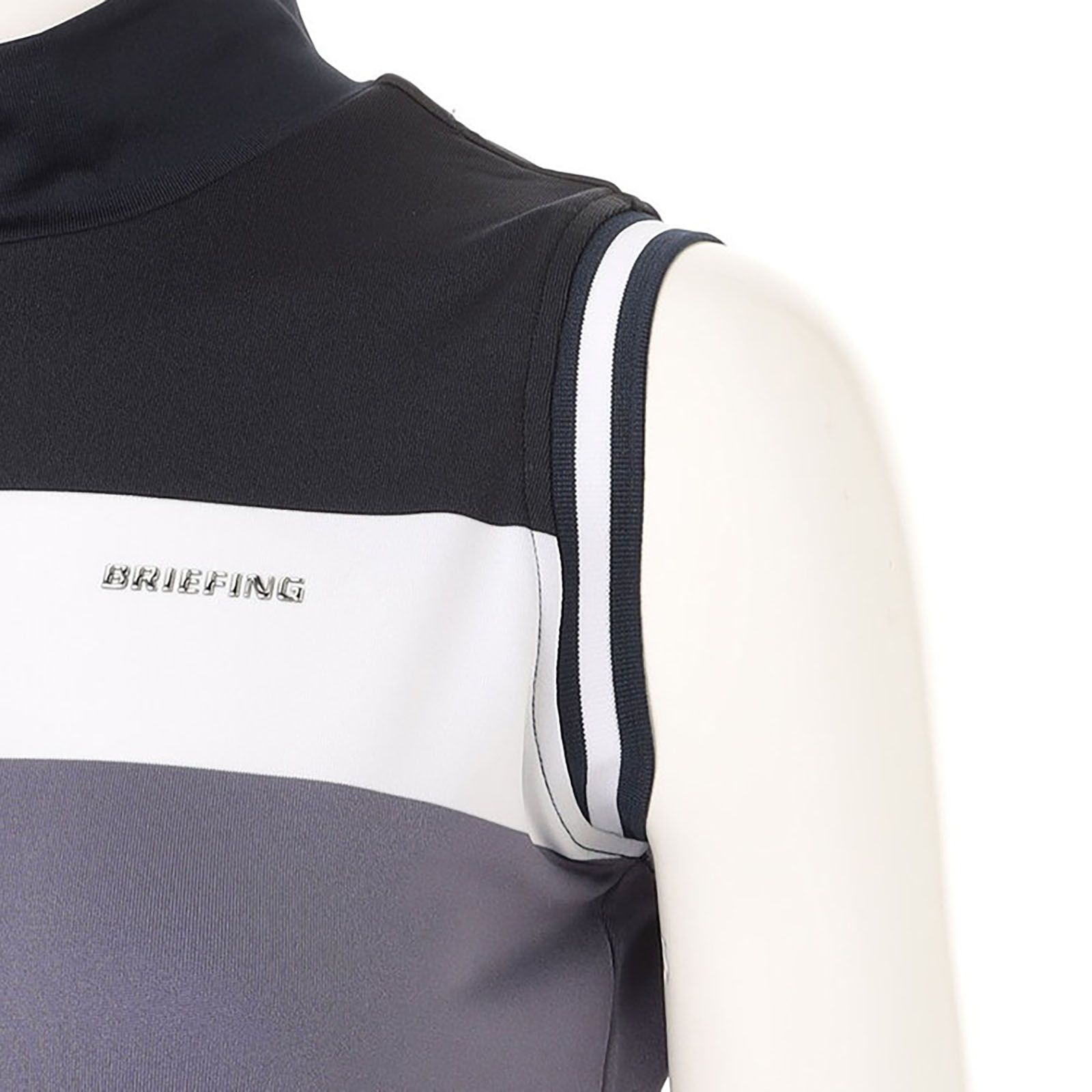 WOMENS PANEL STRIPE NO SLEEVE HIGH NECK | モックネック | ノースリーブ | ネイビー | レディース | ゴルフウェア