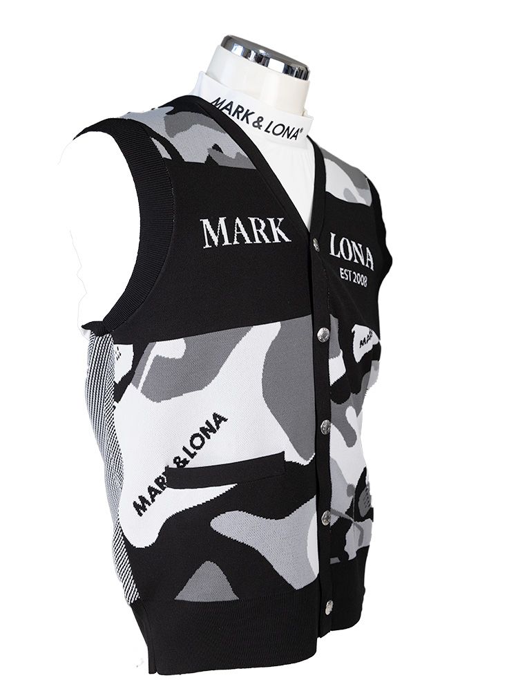 Gauge Camouflage Knit Vest  | ニットベスト | ブラック | メンズ | ゴルフウェア