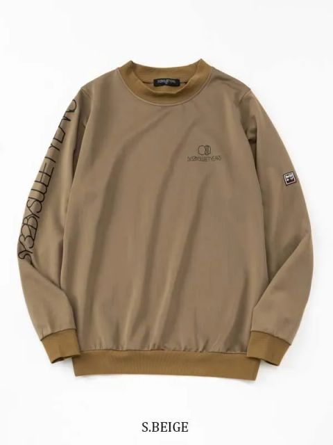 BACK STRIPE WAVE L/S MOCK | モックネック | 長袖Tシャツ | ベージュ | メンズ | ゴルフウェア