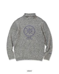 HIGH NECK BIG EMB SWEATER | セーター | グレー | メンズ | ゴルフウェア