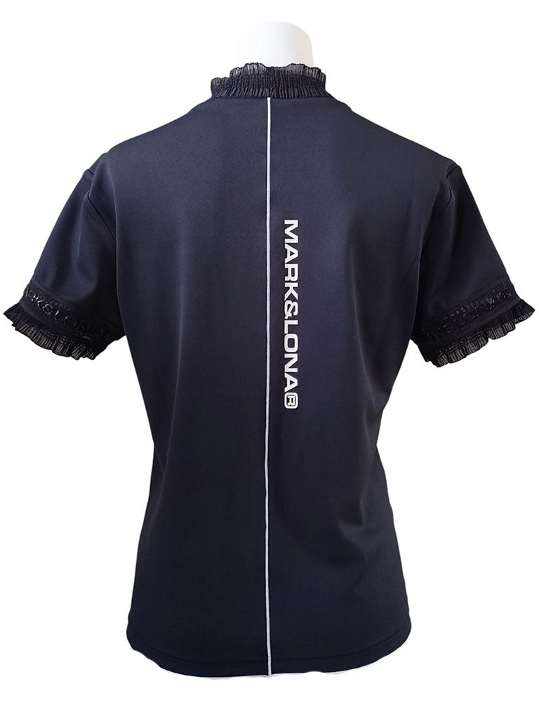 Trans Camo Shirring Mock | モックネックシャツ | ブラック | レディース | ゴルフウェア