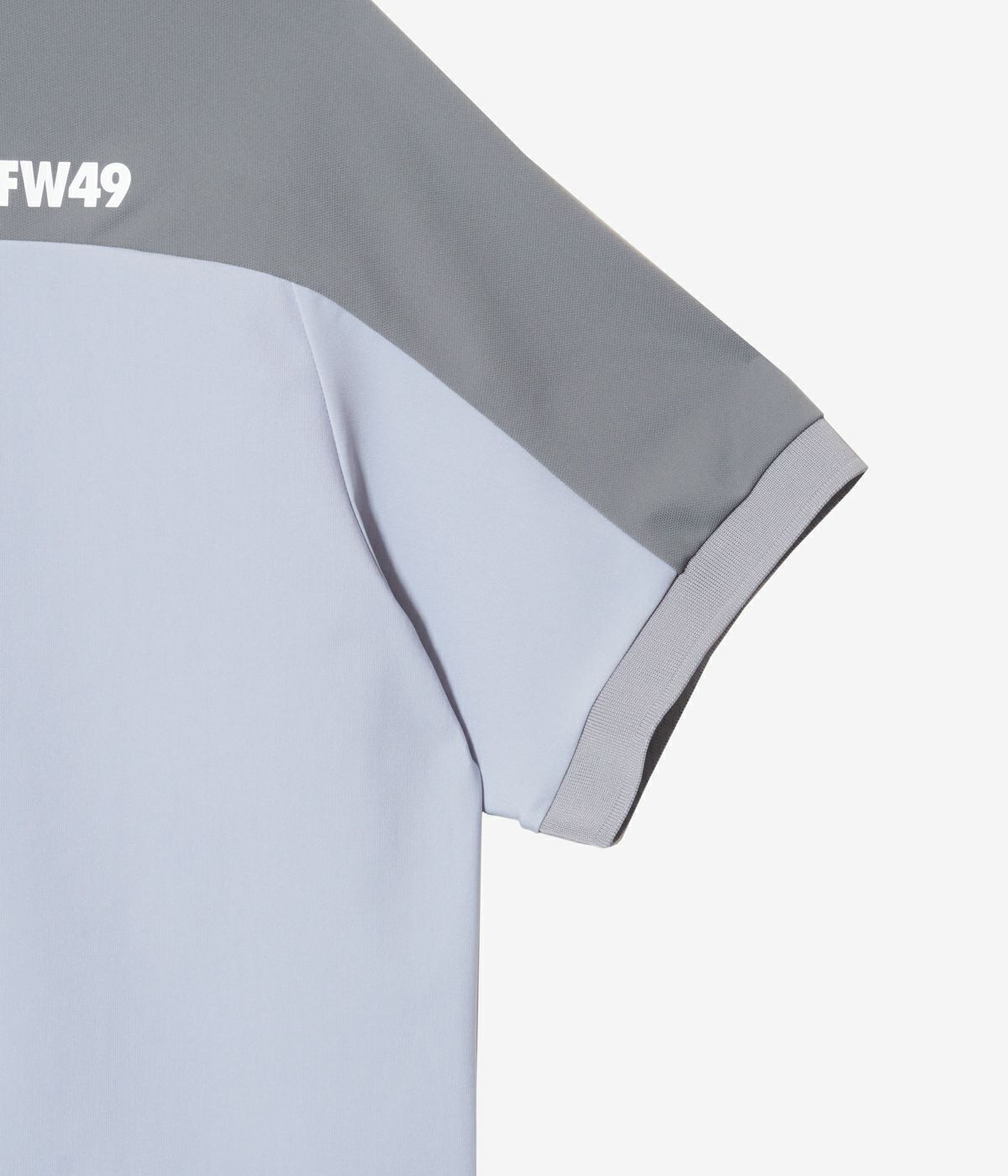 SIDE MESH COLLARLESS POLO | ポロシャツ | ブルーグレー×チャコール | メンズ | ゴルフウェア