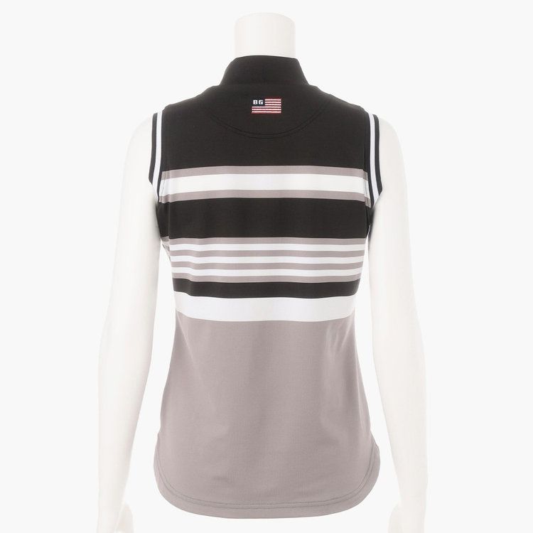 WOMENS MARINE STRIPE NS HIGH NECK | ノースリーブシャツ | ブラック | レディース | ゴルフウェア