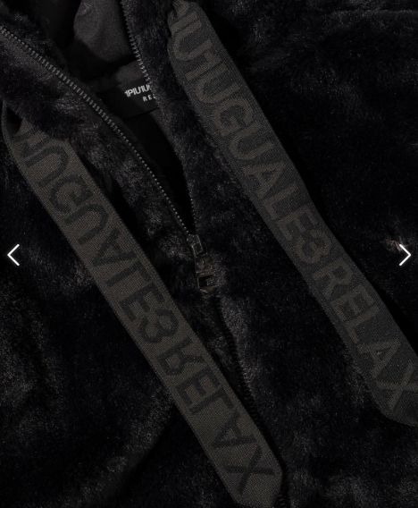 ラインストーンロゴファーブルゾン  | ブルゾン パーカー | ブラック | メンズ