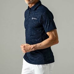 ロゴパターン半袖ポロシャツ | ポロシャツ | ブラック | メンズ | ゴルフウェア