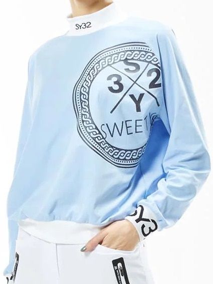CIRCLE GRAPHIC L/S MOCK SHIRTS | モックネックシャツ | サックス | レディース | ゴルフウェア