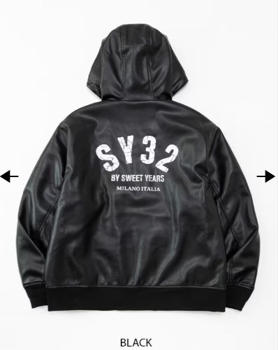 FAKE LEATHER ZIP HOODIE | パーカー | ブラック | メンズ | ゴルフウェア