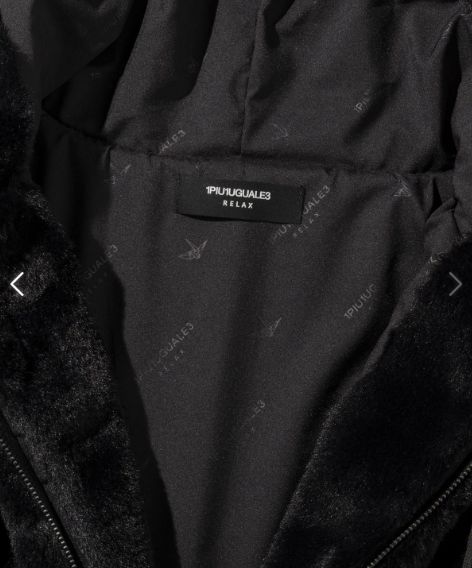 ラインストーンロゴファーブルゾン  | ブルゾン パーカー | ブラック | メンズ