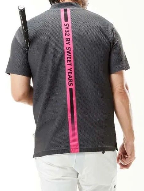3D-FACE BACK NEON MOCK | Tシャツ | チャコールグレー | メンズ | ゴルフウェア