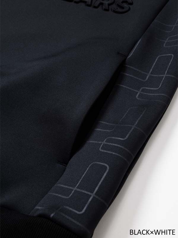 DOUBLE KNIT EMBOSS GEOMETRY P/O HOODIE | パーカー | ブラック×ホワイト | メンズ