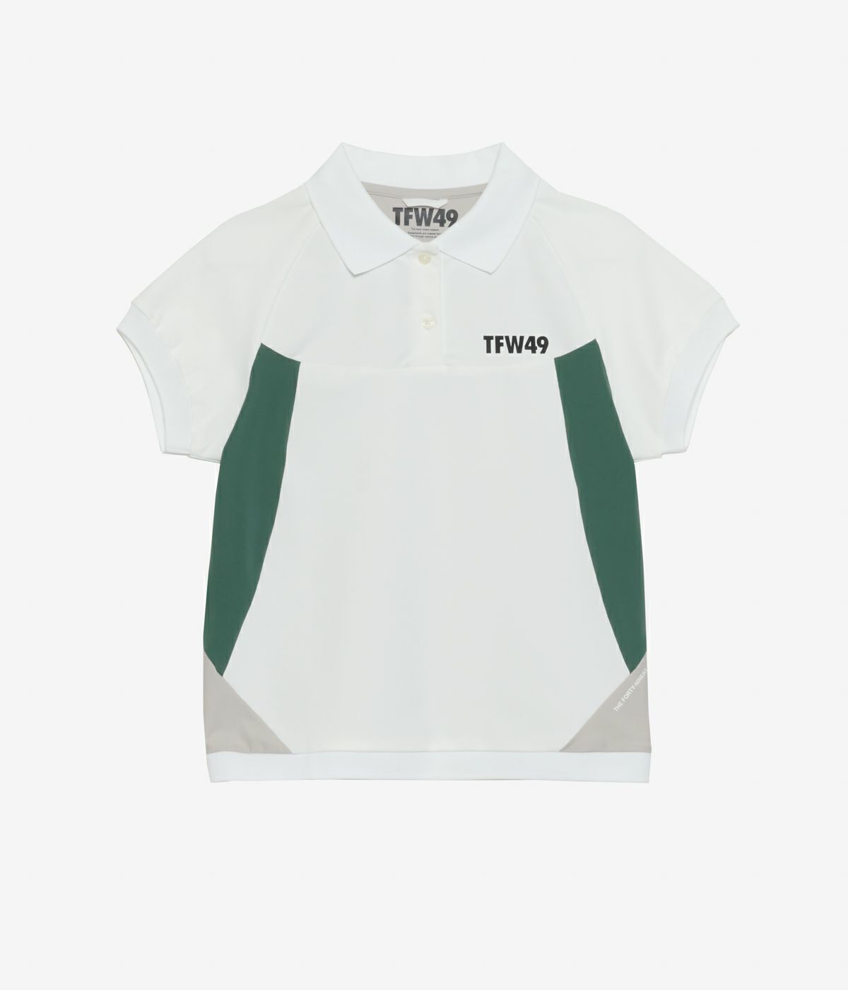 ホワイト ポロシャツ TFW49 サイズ6 TFW49 ティーエフダブリュー49 SIDE MESH COLLARLESS POLO