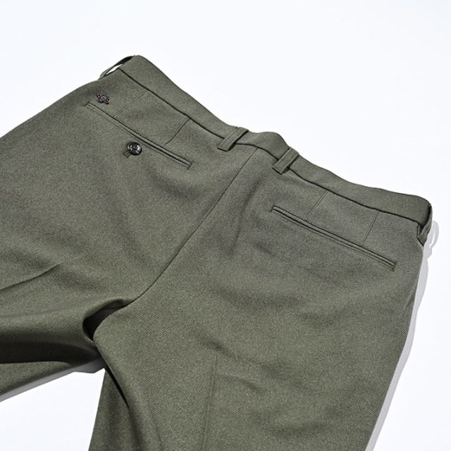 ウールライク カルゼ ストレッチ 美脚パンツ ウォッシャブル | カーキ | メンズ