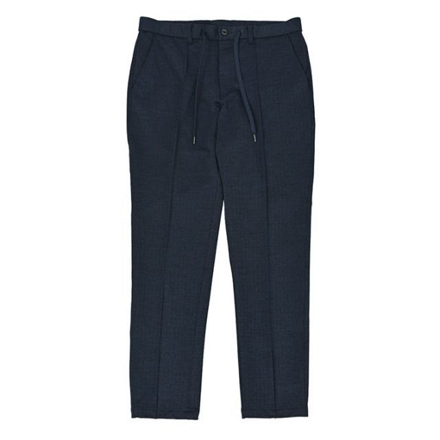 へリンボーン ジャガード ジャージ スラックス ストレッチ パンツ テーパード | ネイビー | メンズ