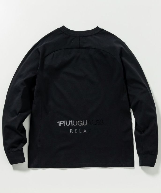 ★STONE ★トリートメント 長袖 Tシャツ 1PIU1UGUALE3 RELAX - ラインストーンロゴロングTシャツ | T