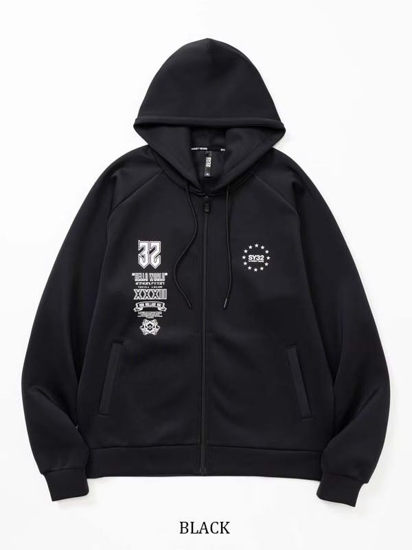 DOUBLE KNIT MULTI LOGO ZIP HOODIE | パーカー | ブラック | メンズ | ゴルフウェア