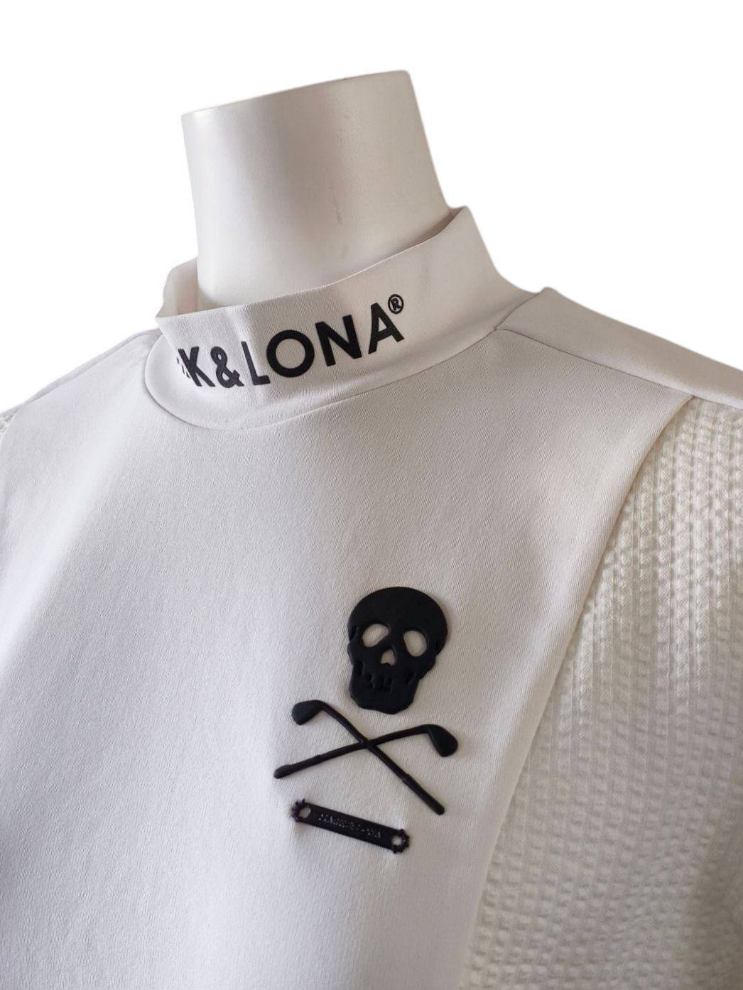Calde Panel Mock Neck | モックネックシャツ | ホワイト | レディース | ゴルフウェア |