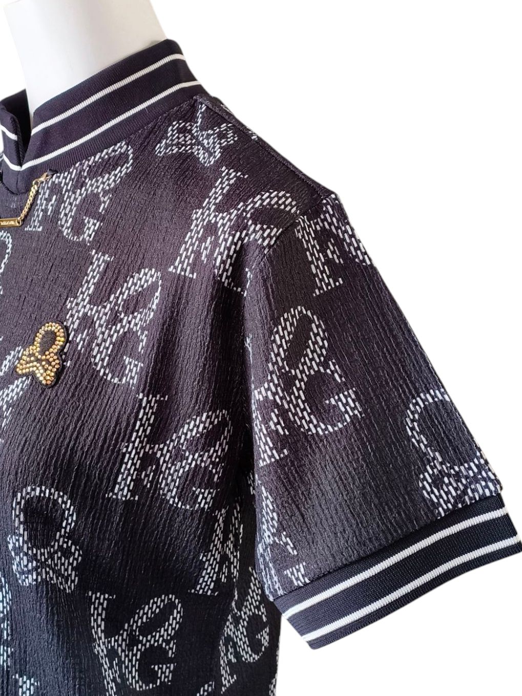 Ever Monogram Mock Neck Tee | モックネックシャツ | ブラック | レディース | ゴルフウェア |