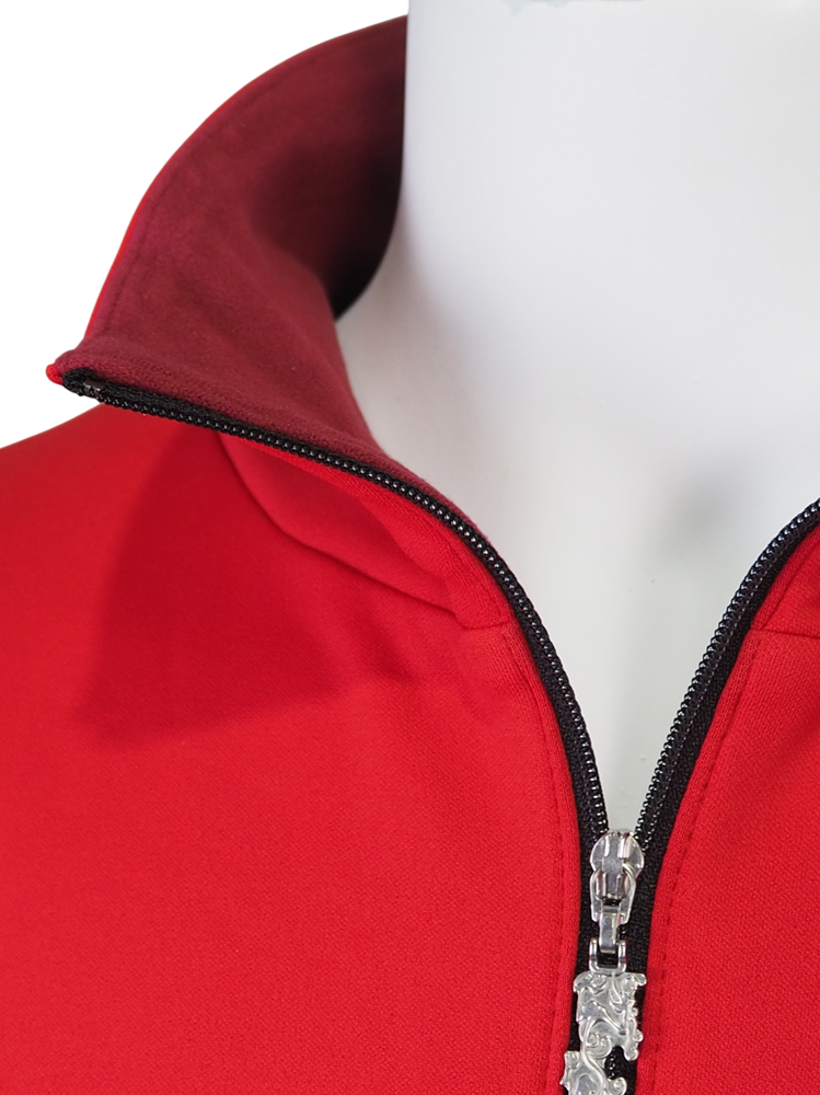 KARUISHIジップモック | ハーフジップ | レッド | メンズ | ゴルフウェア