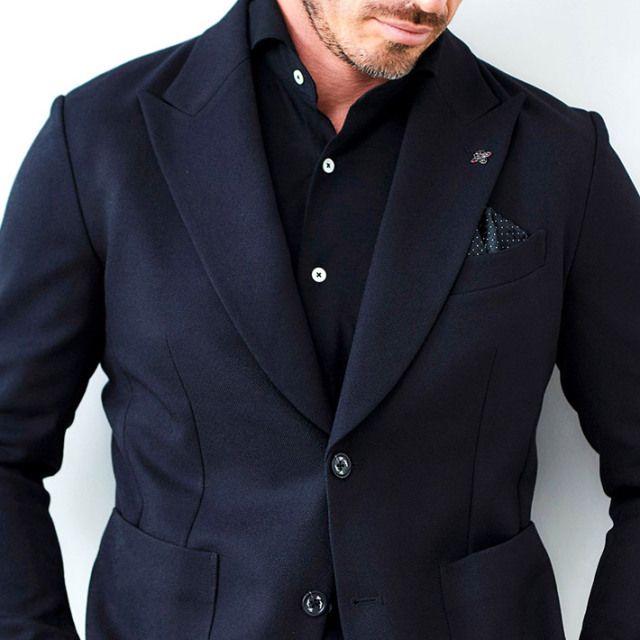 ウールライク カルゼ ストレッチ ジャケット | ブラック | メンズ