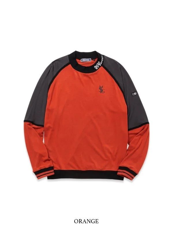 SAKURA WARM COL PANEL MOCK | モックネックシャツ | オレンジ | メンズ | ゴルフウェア