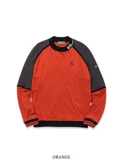 SAKURA WARM COL PANEL MOCK | モックネックシャツ | オレンジ | メンズ | ゴルフウェア