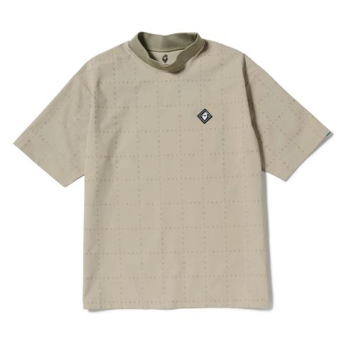 TYPO GRID MOCK | モックネックシャツ | ベージュ | メンズ | ゴルフウェア