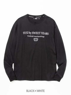SANS SERIF LOGO L/S TEE | Tシャツ | ブラック×ホワイト | メンズ | ゴルフウェア