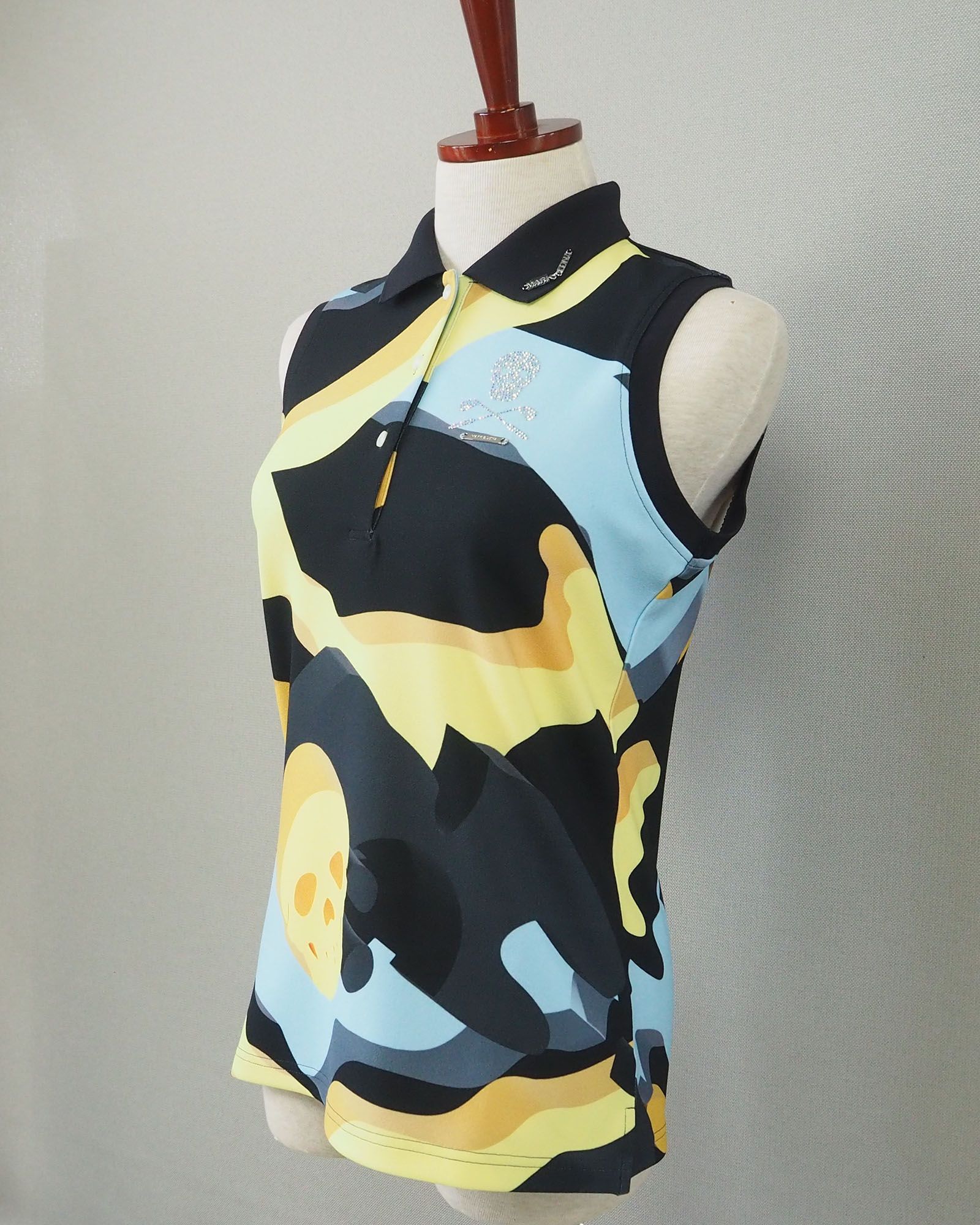 Dimention Camo Sleeveless Polo | ディメンション カモ スリーブレス ポロ | ノースリーブ ポロシャツ | レディース | ブラック