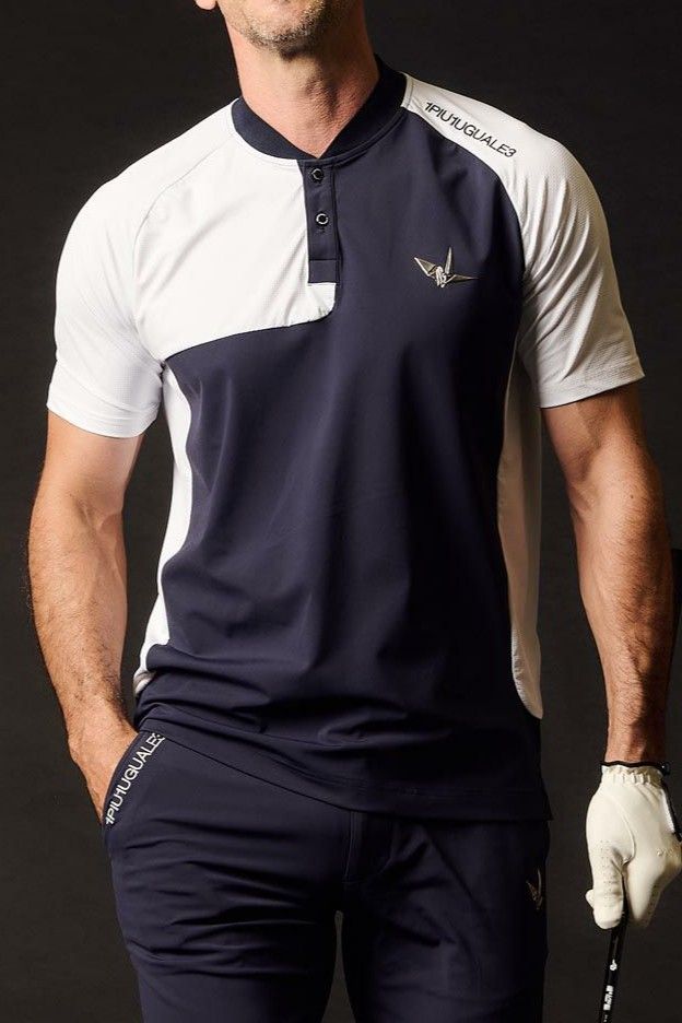 【2026年SS予約商品】BLADE POLO［NAVY］| モックネックシャツ | ネイビー | メンズ | ゴルフウェア